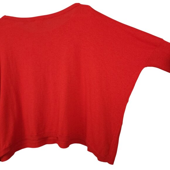 NWT CABI #5279 Sweater XS Cartwheel Pullover True Red Oversized Boxy Cotton Knit - Picture 11 of 12